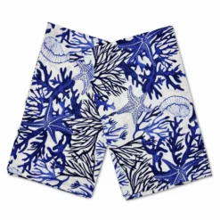Set 2 canovacci Playa Coralli e conchiglie blu