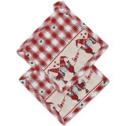 Set Coppia presine Elfi Innamorati + decorazione in Legno