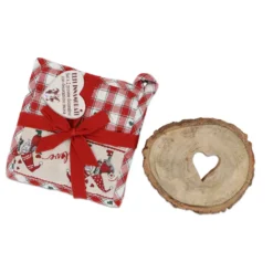 Set Coppia presine Elfi Innamorati + decorazione in Legno