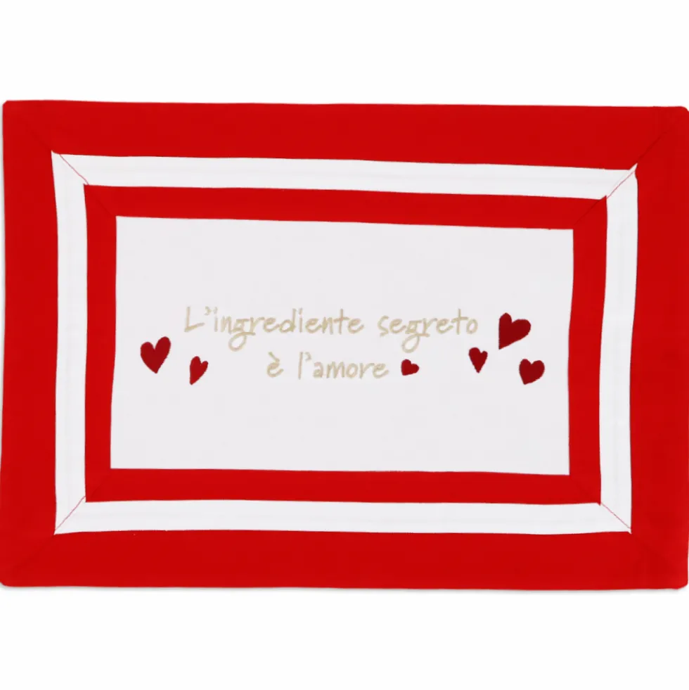 Set Cucina ricamato Ingrediente Segreto Amore