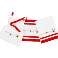 Set Cucina ricamato Innamorati Cotti