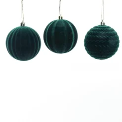 Set 3 Palline Verdi in velluto Floccato DIS. 2