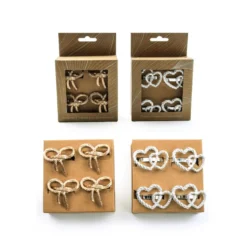 Set 4 portatovaglioli in metallo Nodo Oro