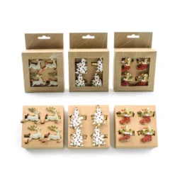 Set 4 portatovaglioli in metallo con Cristalli incastonati Stivale Babbo