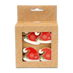 Set 4 portatovaglioli in metallo laccato Cappello di Babbo