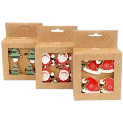 Set 4 portatovaglioli in metallo laccato Abete
