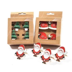 Set 4 portatovaglioli in metallo laccato Abete
