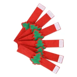 Set 6 Portatovaglioli in Pannolenci ricamato Albero