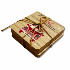 Set 6 sottobicchieri natalizi in legno