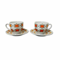 Set 6 Tazzine con piattino minimal anni 80