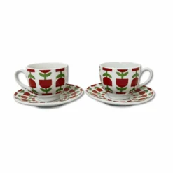 Set 6 Tazzine con piattino minimal anni 80
