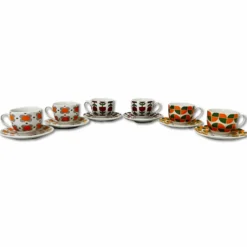 Set 6 Tazzine con piattino minimal anni 80