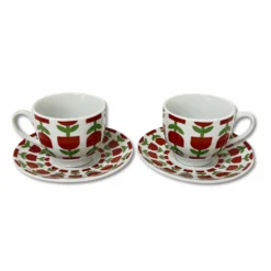 Set 6 Tazzine con piattino minimal anni 80