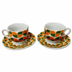 Set 6 Tazzine con piattino minimal anni 80