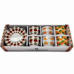Set 6 Tazzine con piattino minimal anni 80