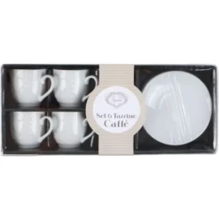 Set 6 Tazzine da Caffè con piattino in Porcellana Verona