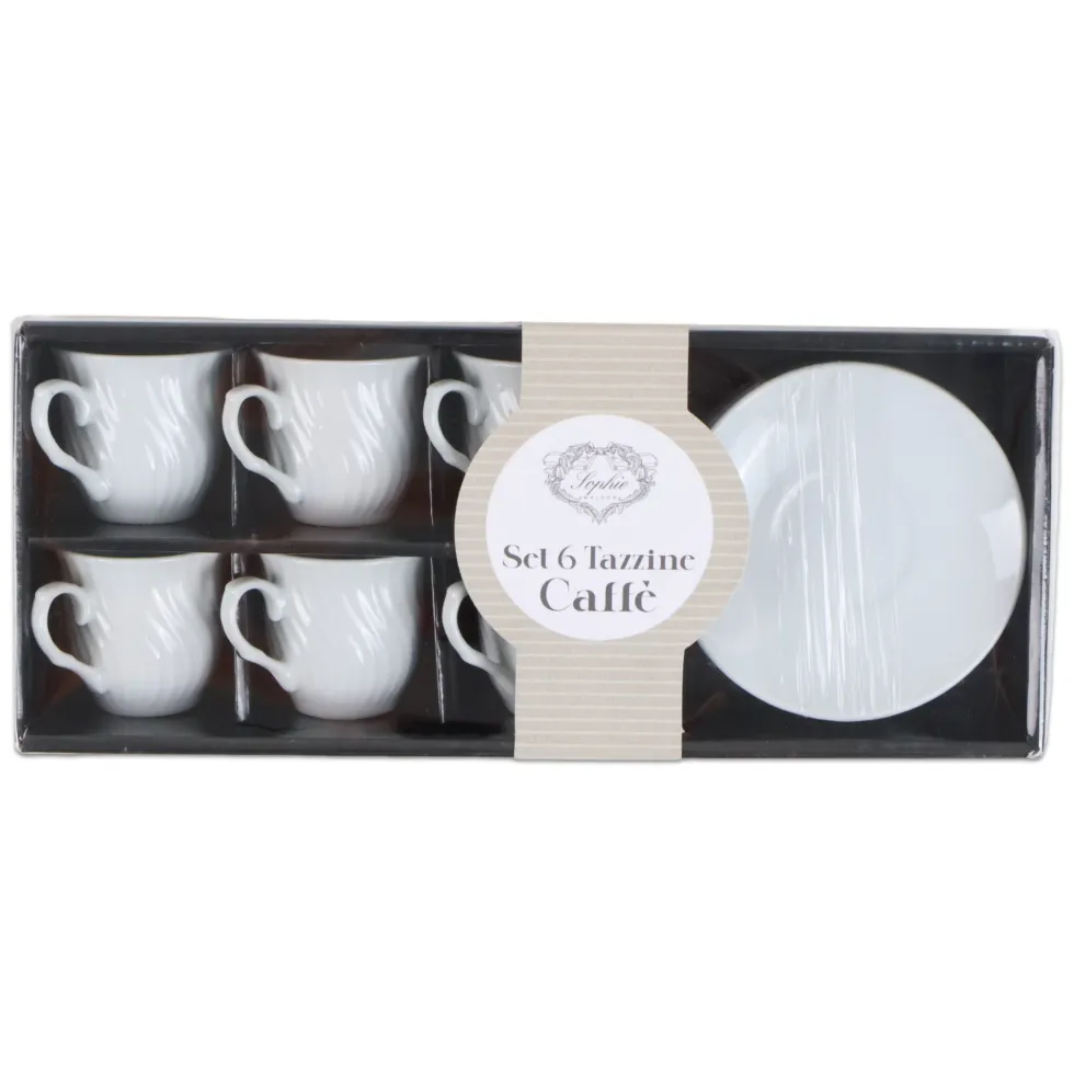 Set 6 Tazzine da Caffè con piattino in Porcellana Palermo