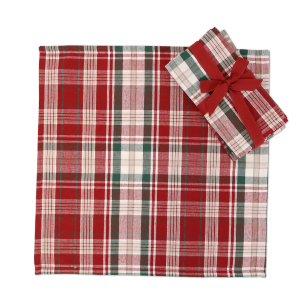 Set 4 tovaglioli Tartan Bianco