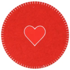 Sottopiatto in Pannolenci ricamato Cuore