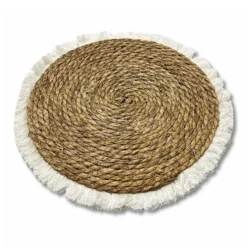 Sottopiatto Rustico Intrecciato in corda con Frange 38 cm
