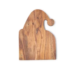 Tagliere Babbo Natale sagomato in Legno Naturale con alzatina 32x23x5 cm