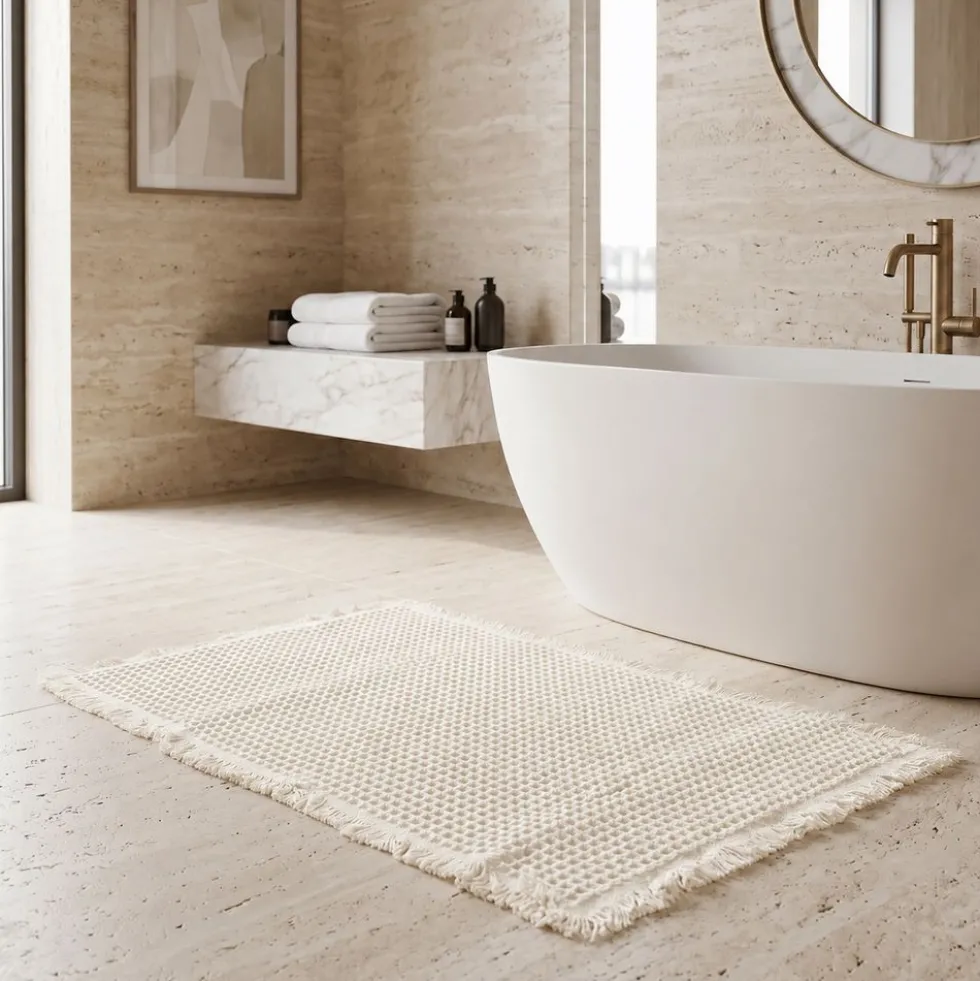 Tappeto antiscivolo Bees nido d'ape Crema 60x120