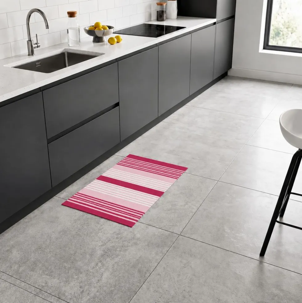 Tappeto antiscivolo Delfi cordura Rosa 50x80