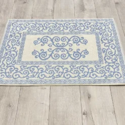 Tappeto barocco doubleface azzurro 60 x 90