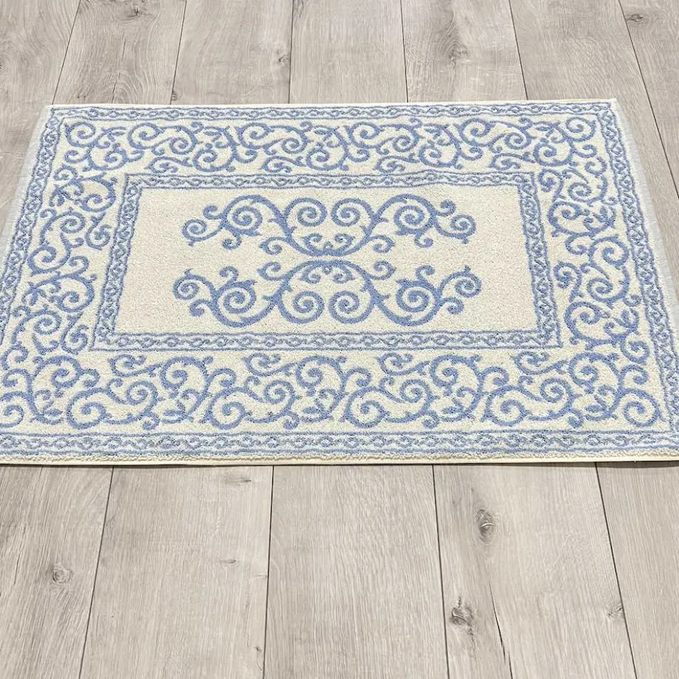 Tappeto barocco doubleface azzurro 60 x 90