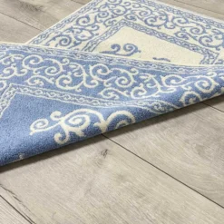Tappeto barocco doubleface azzurro 60 x 90