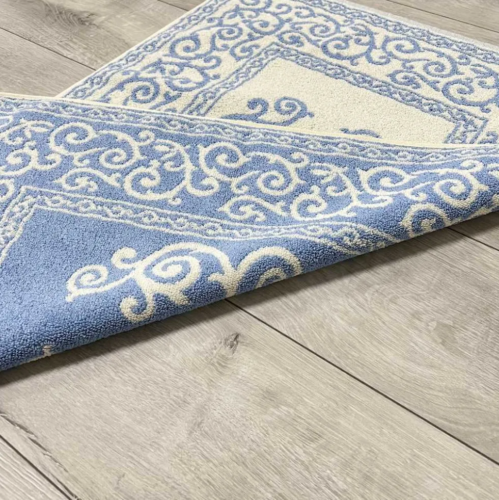 Tappeto barocco doubleface azzurro 60 x 90