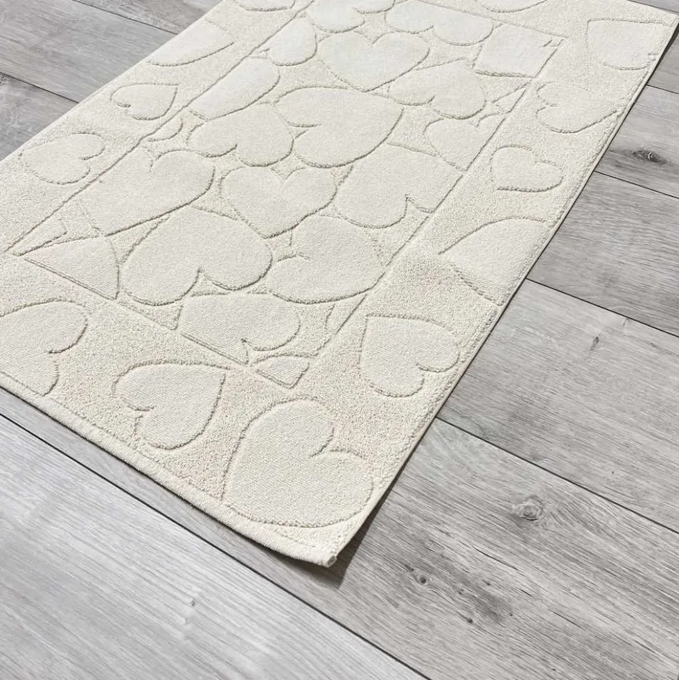 Tappeto cuori panna 60 x 90