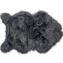 Tappeto pelliccia ecologica Stoccolma nero 60 X 90