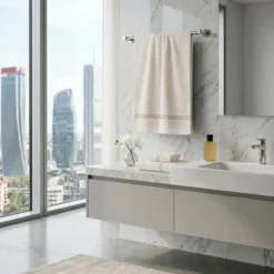 Telo bagno spugna Loft ricamato Panna