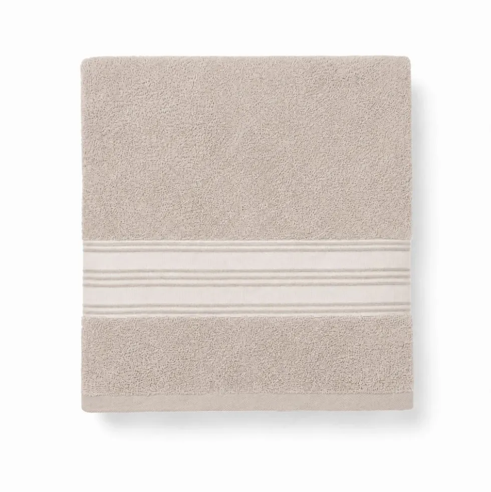 Telo bagno spugna Stripe ricamato Tortora