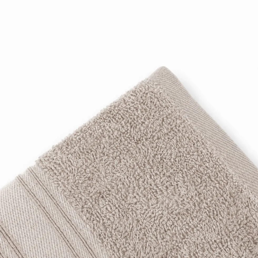 Telo bagno spugna Stripe ricamato Tortora