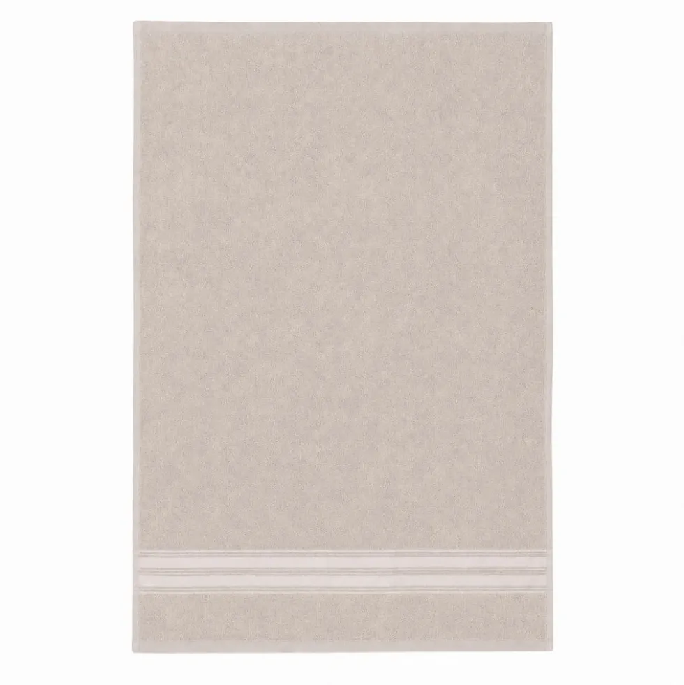Telo bagno spugna Stripe ricamato Tortora