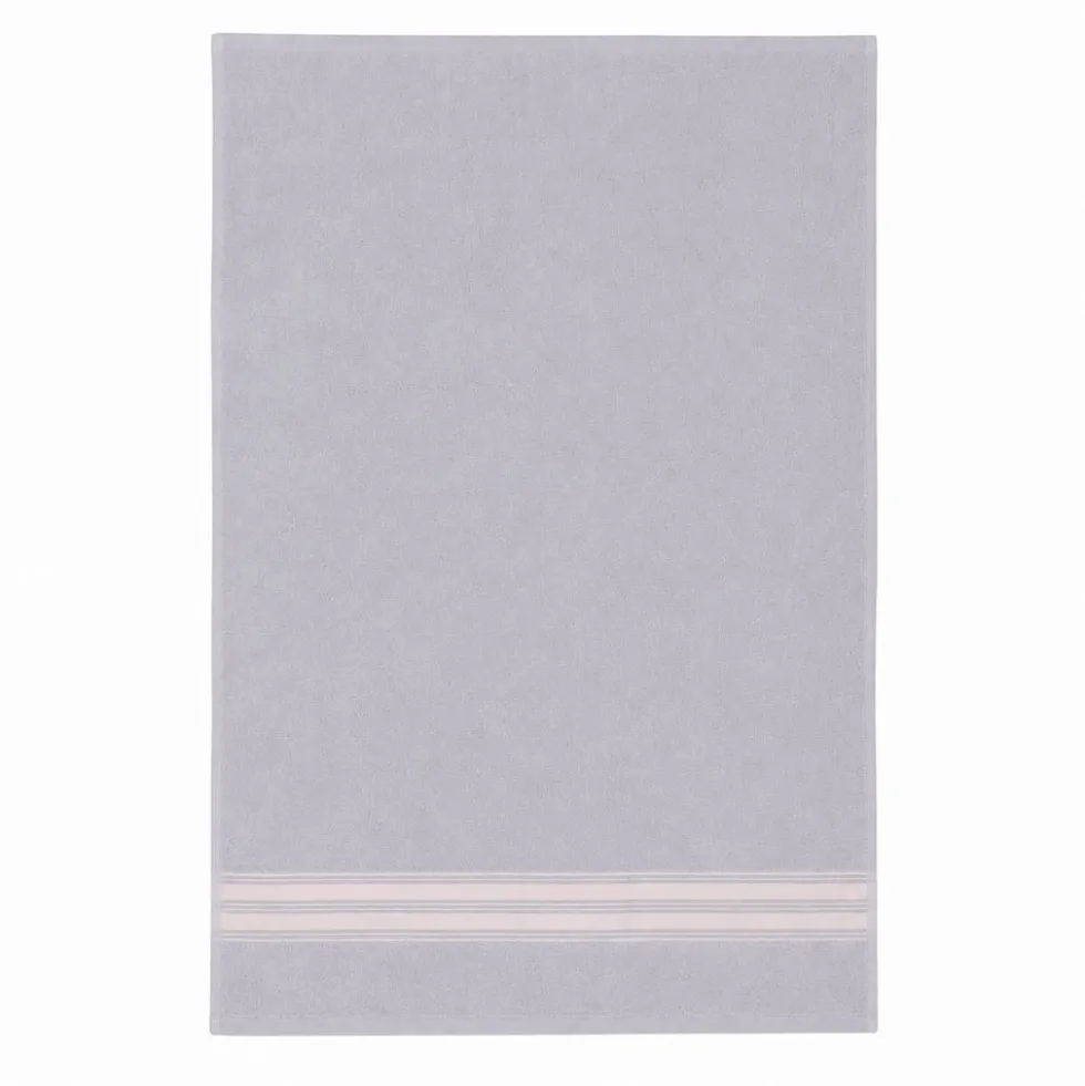 Telo bagno spugna Stripe ricamato Grigio