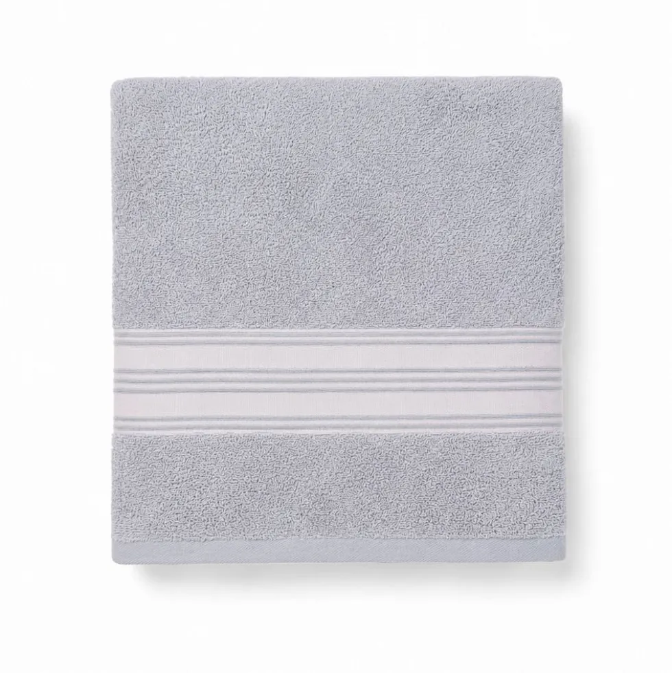 Telo bagno spugna Stripe ricamato Grigio
