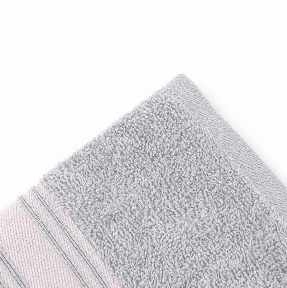 Telo bagno spugna Stripe ricamato Grigio