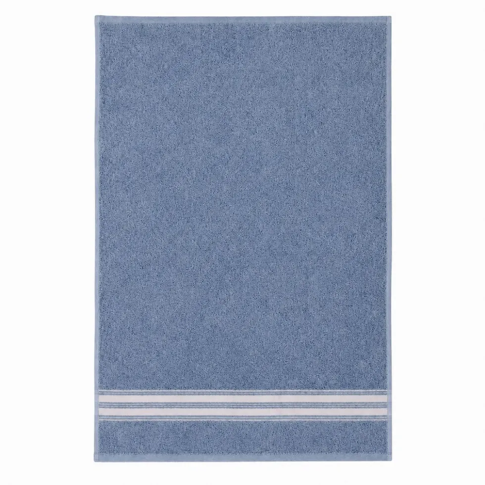 Telo bagno spugna Stripe ricamato Blu