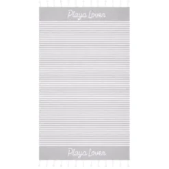 Telo Mare Fouta con frange Playa Lover Grigio 90x170