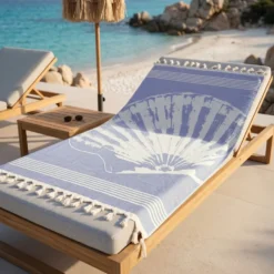 Telo Mare Fouta Jacquard Maddy Blu 90x170