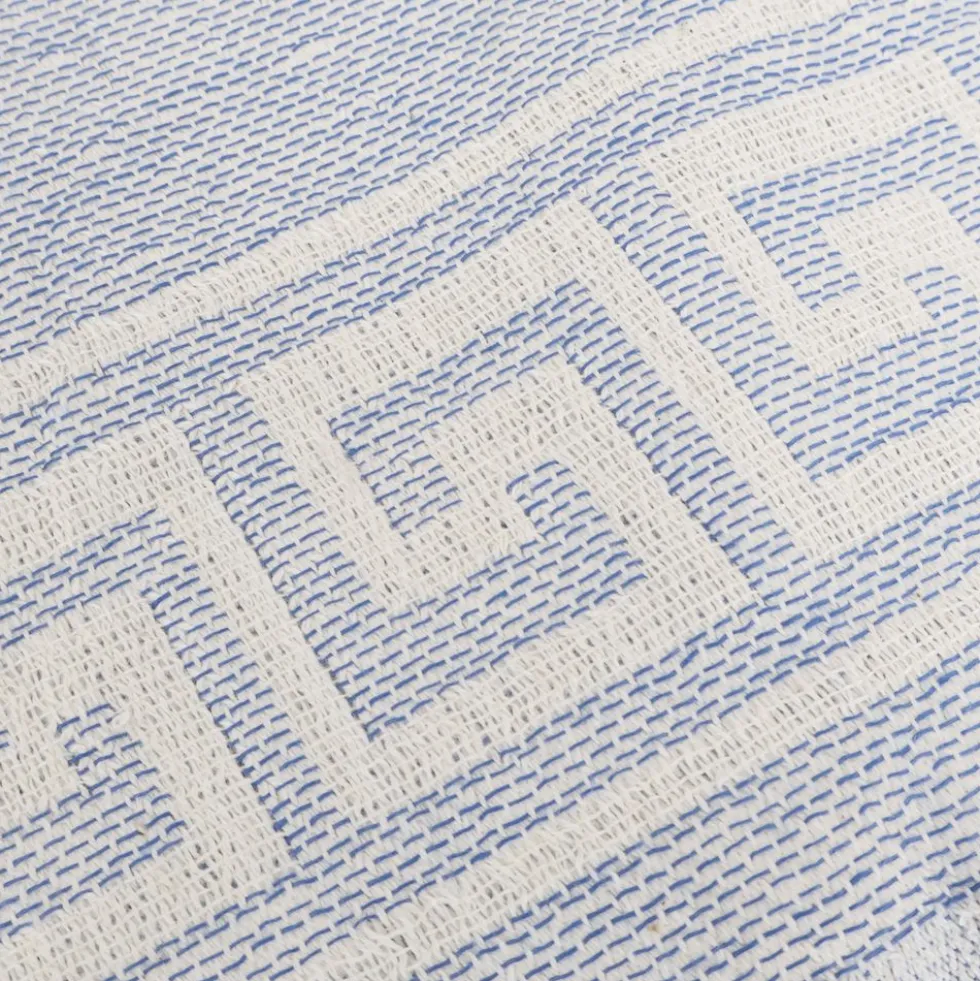 Telo Mare Fouta Jacquard Poseidon Azzurro 90x170