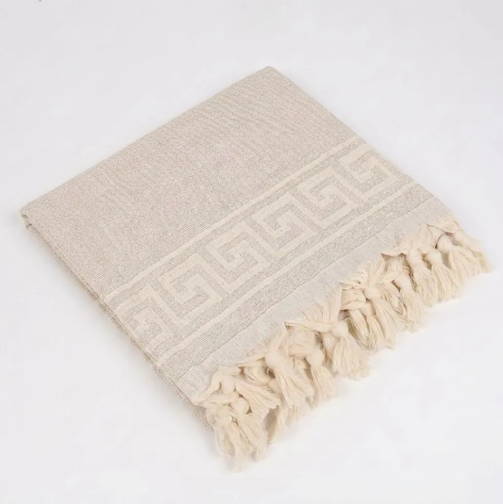 Telo Mare Fouta Jacquard Poseidon Sabbia 90x170