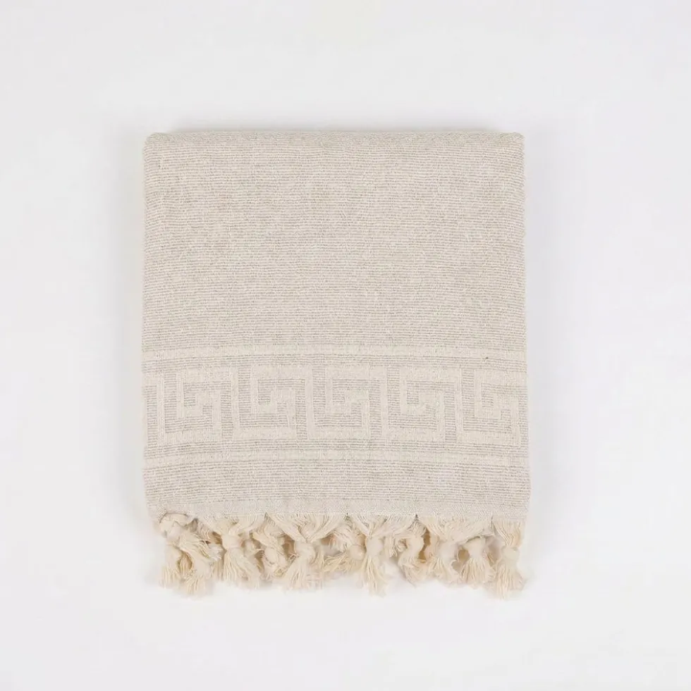 Telo Mare Fouta Jacquard Poseidon Sabbia 90x170