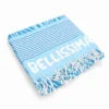 Telo Mare Fouta stampato con frange Bellissima Azzurro 90x170
