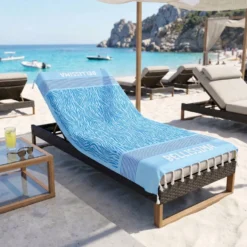 Telo Mare Fouta stampato con frange Bellissima Azzurro 90x170