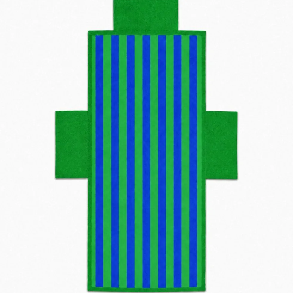 Telo mare per lettino con cuscino Tortugas Verde Blu 62x185