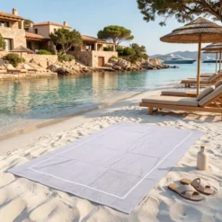 Telo mare Spugna Antibes Grigio/Bianco 100x180